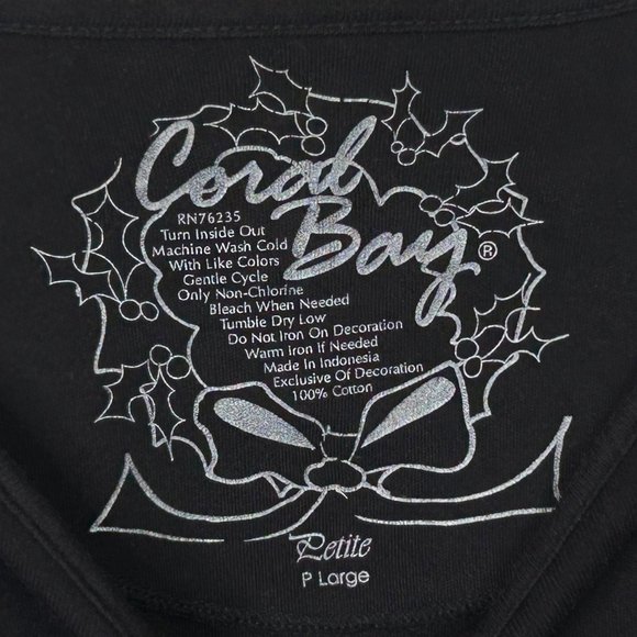 Coral Bay Womens Petite PL Embroidered Noel Christmas Stockings Blouse Shirt‎ - Picture 8 of 12